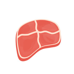 Hand drawn illustration of raw steak meat