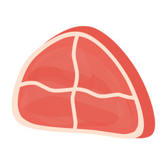 Hand drawn illustration of raw steak meat