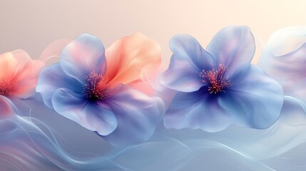 Delicate Pastel Flowers Softly Draped in Sheer Fabric