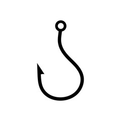 fishing hook logo icon illustration flat