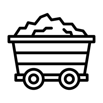 recommend clip art: coal cart outline icon, mine cart black line illustration.