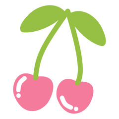 cherries with leaves