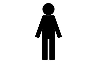 ピクトグラム風の黒いこどものシルエット