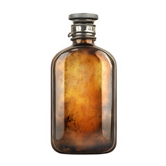 Irish Spirit Flask Isolated on White Background Whiskey Hip Flask