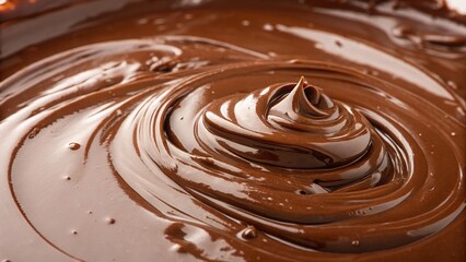 a close-up of a melted chocolate swirl