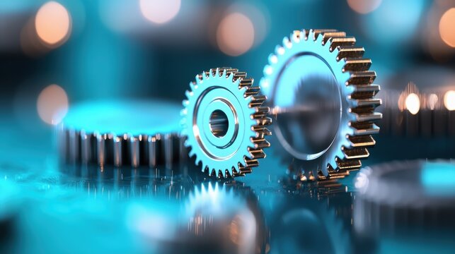 Gear Cog Digital Backgrounds Rotating gear cogs forming a dynamic background for a technology themed presentation