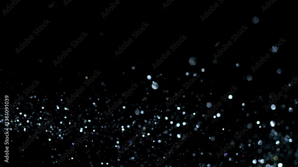Poster black background with white particles scattered. ideal for futuristic or technologythemed designs, a
