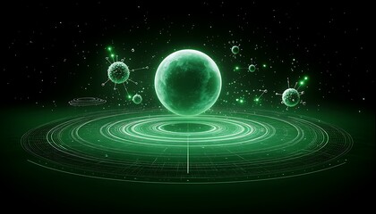 Planet in Futuristic Interface