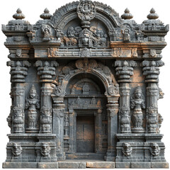 Obraz premium Exquisite stone temple facade showcasing intricate carvings and architectural brilliance