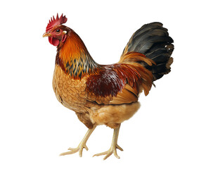 Fototapeta premium Portrait Sussex Hen chicken on transparent background