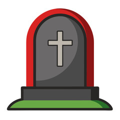 Obraz premium tombstone or gravestone with a cross.