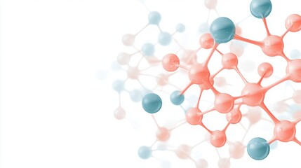 Fototapeta premium Molecular Bonding Diagram Molecular bonding diagram with labeled atoms and bonds, educational visualization of molecular structure