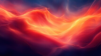Obraz premium Abstract Flowing Colors in Warm Tones of Red and Orange Hues