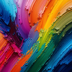 Vivid Colorful Abstract Paint Brush Strokes Texture