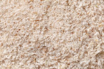 Heap of psyllium husk powder, closeup