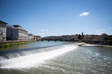 Naklejka premium view of the river in the city
