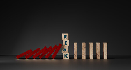 Risk management and assessment concept. Risk level indicator rating since low to high.