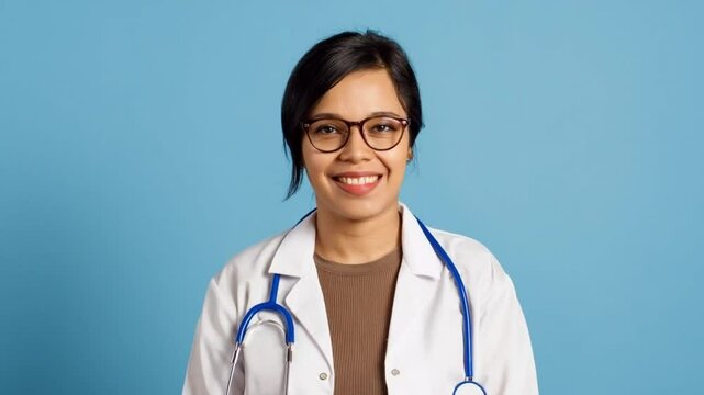 smiling female american doctor with stethoscope