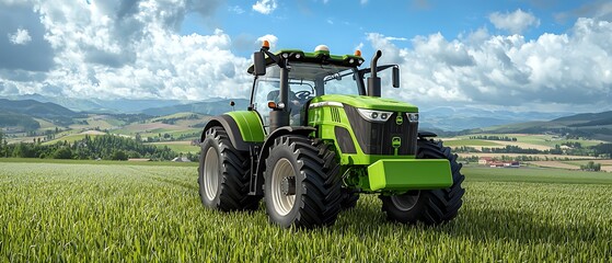 Obraz premium Tractor in Lush Landscape