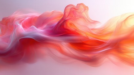 Fototapeta premium Flowing Abstract Colorful Waves in Soft Red and Pink Shades