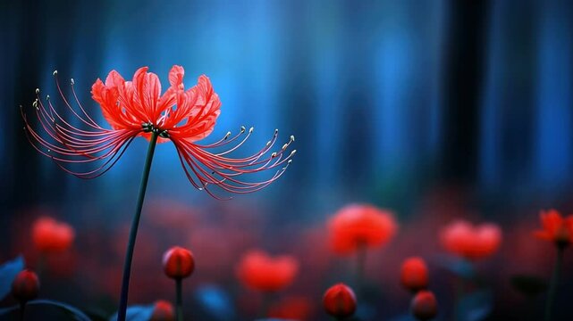 Red Spider Lily in a Mystical Forest