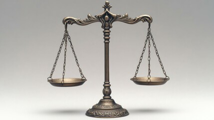 A close-up of justice scales, symbolizing fairness and balance