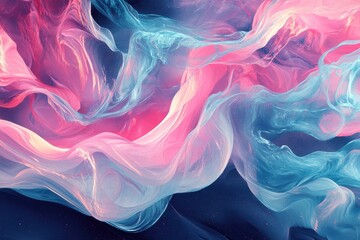 Obraz premium 幻想的な色彩の流れが織りなす抽象的な模様と形状の芸術作品