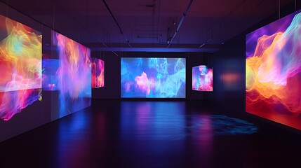 Neon Tech Art Corridor