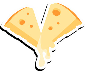Cheese Sticker Illustration Element Set