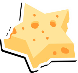 Cheese Sticker Illustration Element Set