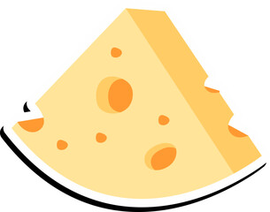 Cheese Sticker Illustration Element Set