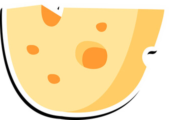 Cheese Sticker Illustration Element Set
