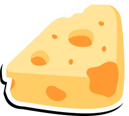 Cheese Sticker Illustration Element Set