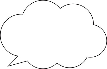 シンプルな吹き出し 雲形　ベクター素材