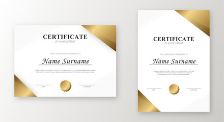Flat gold design modern certificate template