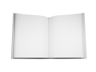 開いた白い表紙の白紙の本