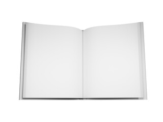 開いた白い表紙の白紙の本