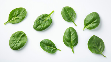Obraz premium Fresh spinach leaves glowing with vibrant green energy, symbolizing health and vitality in natural snacking.