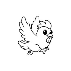 Cute Chicken Flapping Wings Cartoon coloring book