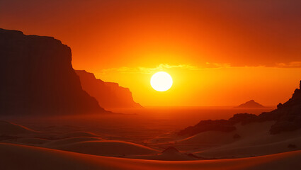Obraz premium Epic Egyptian Sunset Over Mountains