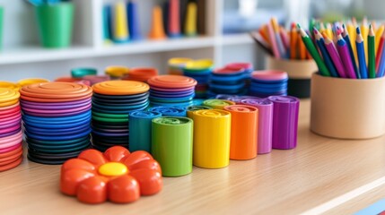Colorful Art Supplies Display