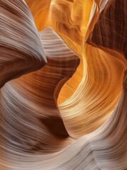 Obraz premium Vibrant orange and red sandstone formations in a narrow canyon. showcasing smooth curves and layers of rock. with light filtering through the top. ideal for nature photography