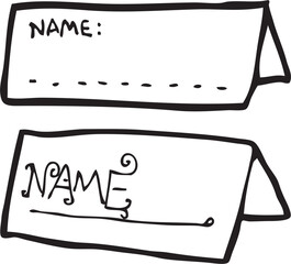 Hand-Drawn Name Place Cards - Vector Tent Card Templates for Events, Weddings, and Parties