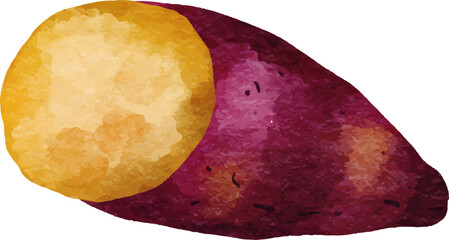 Watercolor Ubee- Sweet Potato Illustration