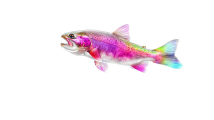 Obraz premium Colorful Rainbow Fish Swimming in Clear Water with Vibrant Scales and Lively Expression