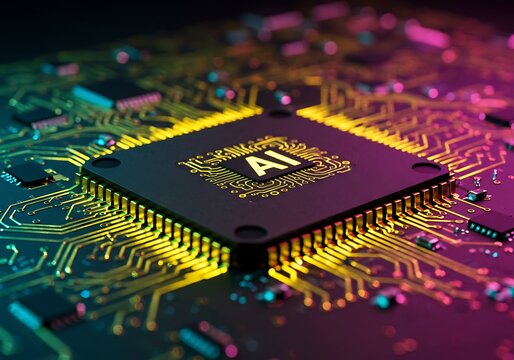 An image of a detailed artificial intelligence computer processor