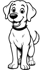 Adorable Cartoon Labrador Puppy Illustration A Happy Canine Companion Drawing