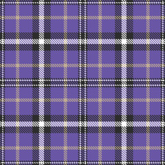 Muted Dark Grey Seamless Tartan with Bright Bluey Purple accents Textile Design