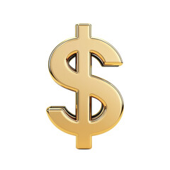 Shiny golden dollar symbol representing wealth, finance, and economy in a modern design.