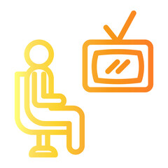 watching Line Gradient Icon